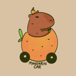 Capybara in a Mandarin Car T-Shirt