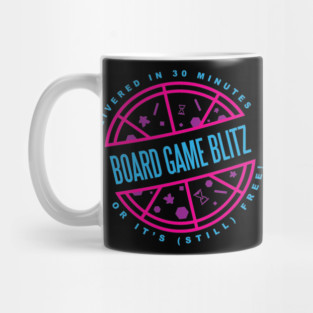 Retro Board Game Blitz Pizza Logo Mug