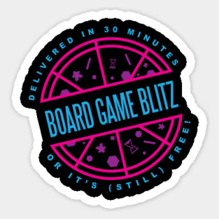 Retro Board Game Blitz Pizza Logo Sticker