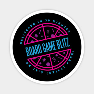 Retro Board Game Blitz Pizza Logo Magnet