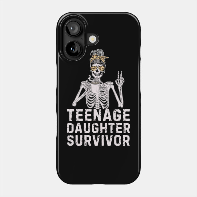 Skeleton Messy Bun Teenage Daughter Survivor Mom Phone Case by The WYLD Tribe