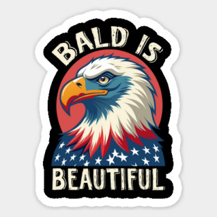 Bald is Beautiful 4th Of July Sticker