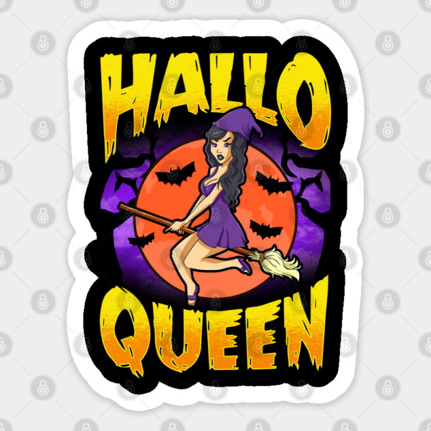 Hallo Queen Halloween Witch Fun Gift Sticker by creative
