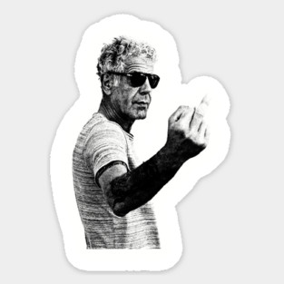 Anthony Bourdain Top Selling Middle Finger Sticker