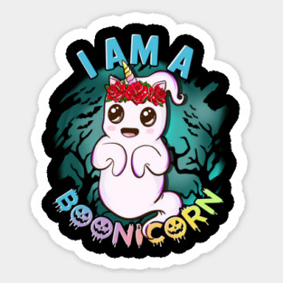 I am a Boonicorn Funny Unicorn Ghost Halloween Sticker