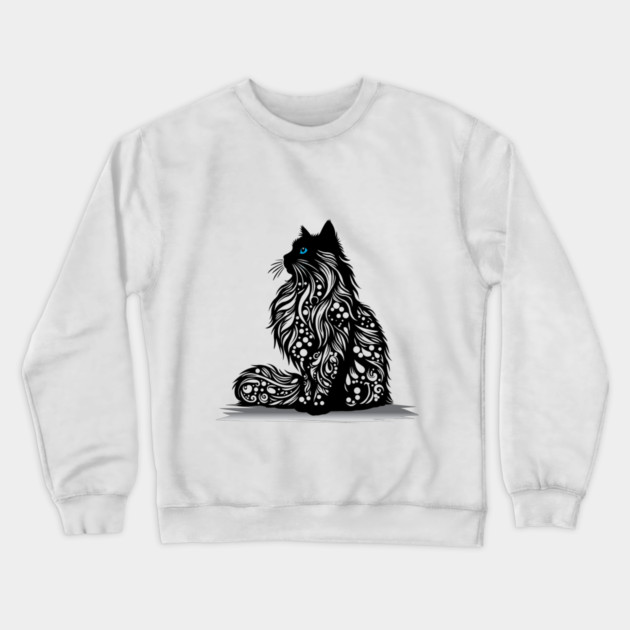 Blue Eyed Cat Crewneck Sweatshirt by DickinsonDesign