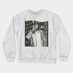 RETRO BLACK WHITE  Dave Chappelle Crewneck Sweatshirt