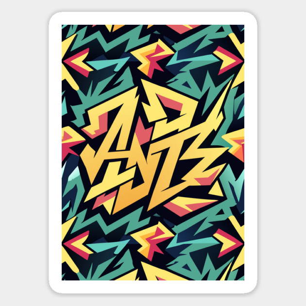 Abstract Graffiti Pattern Sticker by The WYLD Tribe