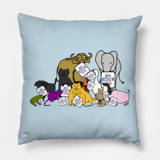 Cute Animals Support Joe Biden 2024 Pillow