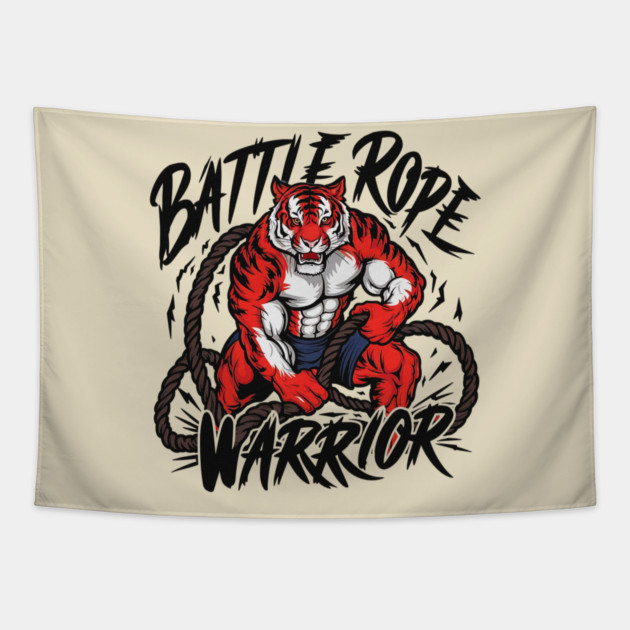 Battle Rope Warrior Gym Exercise Routine Workout Tapestry by Joaddo
