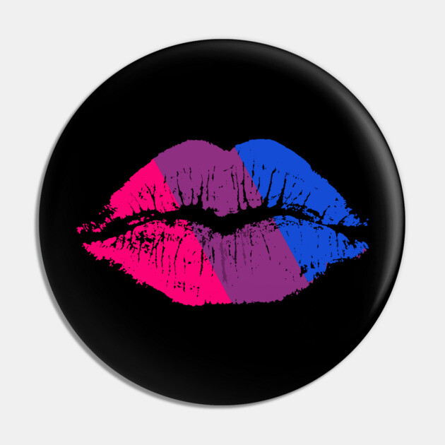 Bi Pride Flag LGBT Party Retro Lips Bi Pride Flag Pin TeePublic