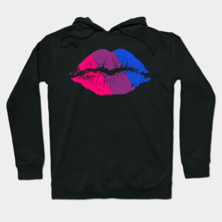 Bi Pride Flag LGBT Party Retro Lips Hoodie