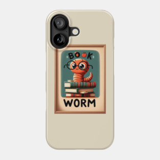 Adorable Book Worm Reads, Book Lover Gift. Phone Case