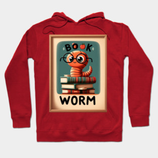 Adorable Book Worm Reads, Book Lover Gift. Hoodie