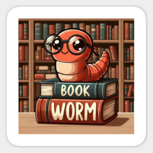 Bibliophile's Best: Book Worm, Book Lover Gift. Sticker