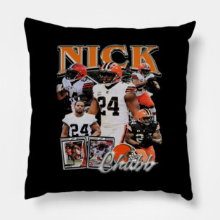 Nick Chubb Vintage Bootleg Pillow