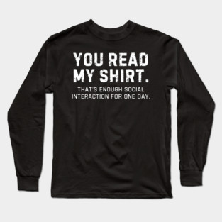 Introvert Recharge Mode: Shirt Talk Only Long Sleeve T-Shirt