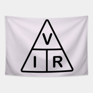 Electrical engineering ohms Law  Formula Triangle black and White Design Tapestry