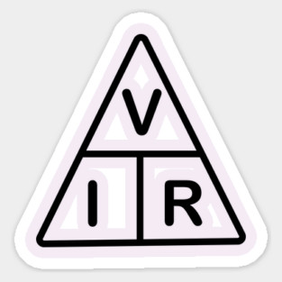 Electrical engineering ohms Law  Formula Triangle black and White Design Sticker