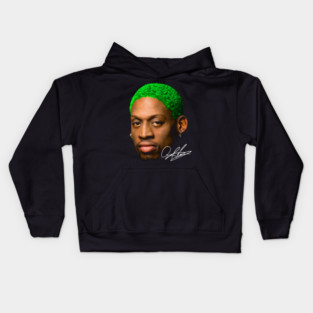 Dennis Rodman Head Green Kids Hoodie