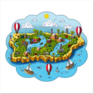 Puerto Rico Map Posters and Art