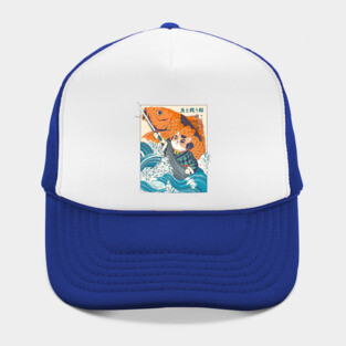 Samurai cat and koi fish Hat