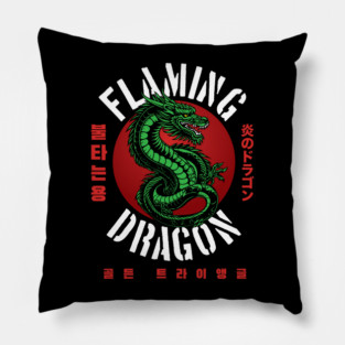 Flaming Dragon Pillow