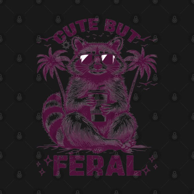 Cute But Feral Vintage Raccoon by JessArty