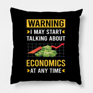 Warning Economics Economy Economist Pillow