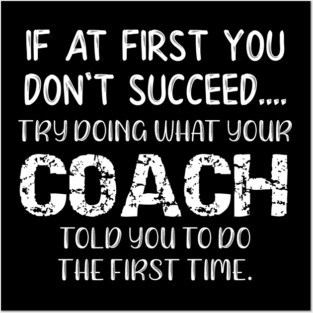 If At First You Don't Succeed Try Doing What Youre Coach Told You To Do the First Tome Posters and Art