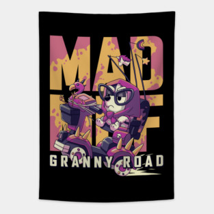 Muffin Heeler Mad Muf Granny Road Tapestry