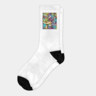 Alice In Wonderland Watercolor Splatter Quote Socks