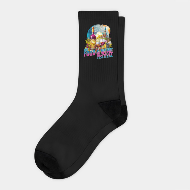Food and Wine Festival Orlando Florida World Showcase Socks by Joaddo
