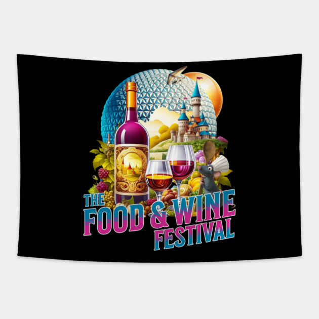 Food and Wine Festival Orlando Florida World Showcase Tapestry by Joaddo