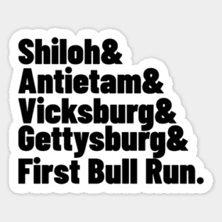 American Civil War History Battles Gettysburg Vicksburg Shiloh Sticker