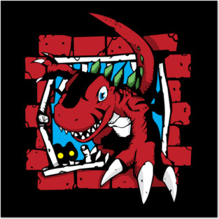 digimon tyrannomon Posters and Art