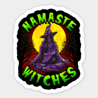Namaste Witches Funny Halloween Yoga Trick or Treat Sticker