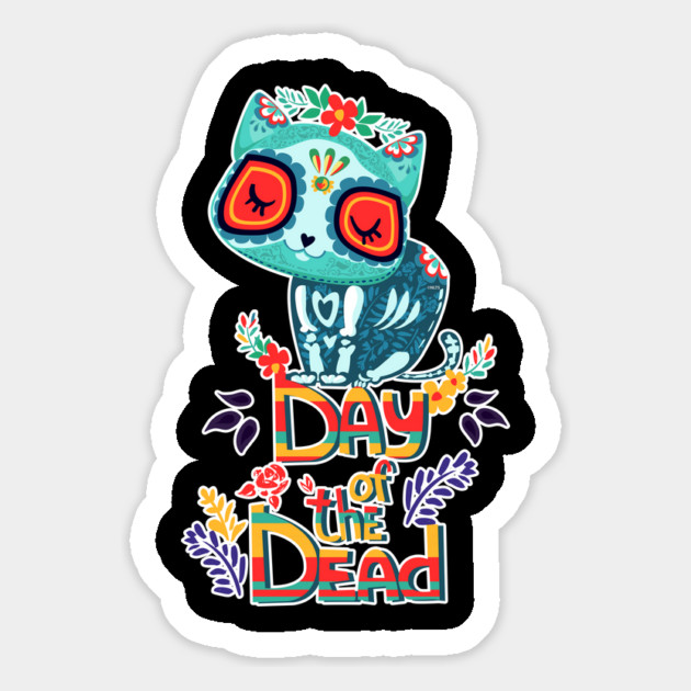 Sugar Skull Cat Day of the Dead Dia de los Muertos Cute Magnet by creative