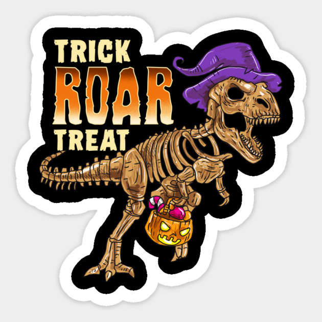 Trick Roar Treat Halloween Funny T-Rex Dinosaur Magnet by creative