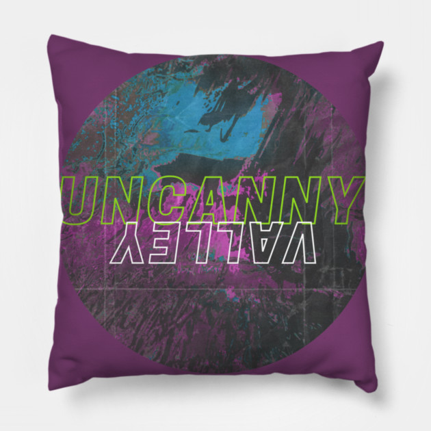 An Uncanny Valley Pillow by casualteesinc