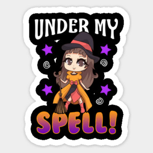 Under my Spell Cute & Funny Halloween Witch Sticker