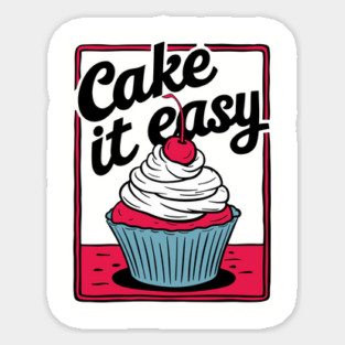 Cake It Easy Cherry Cupcake Food Pun Magnet