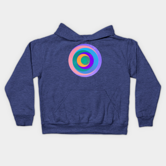 Aqua Orbital Rings Kids Hoodie by casualteesinc
