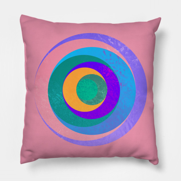 Aqua Orbital Rings Pillow by casualteesinc