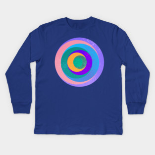 Aqua Orbital Rings Kids Long Sleeve T-Shirt