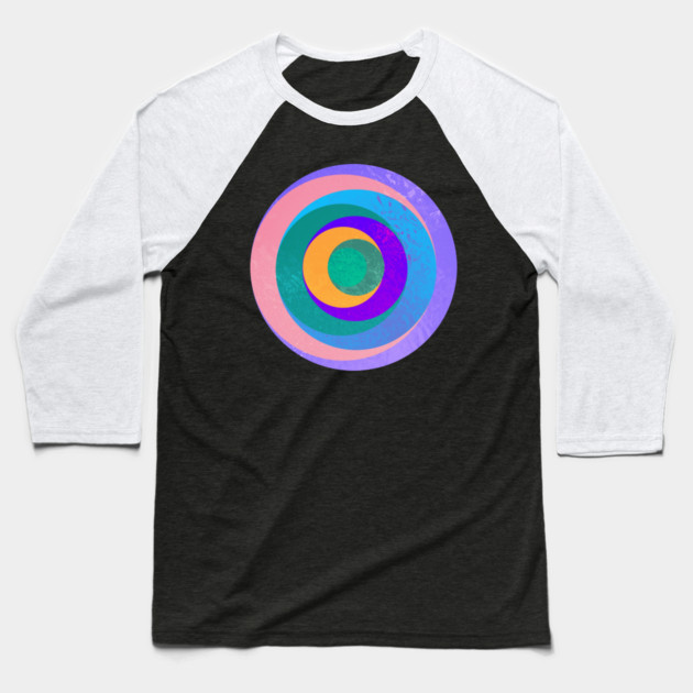 Aqua Orbital Rings Baseball T-Shirt by casualteesinc