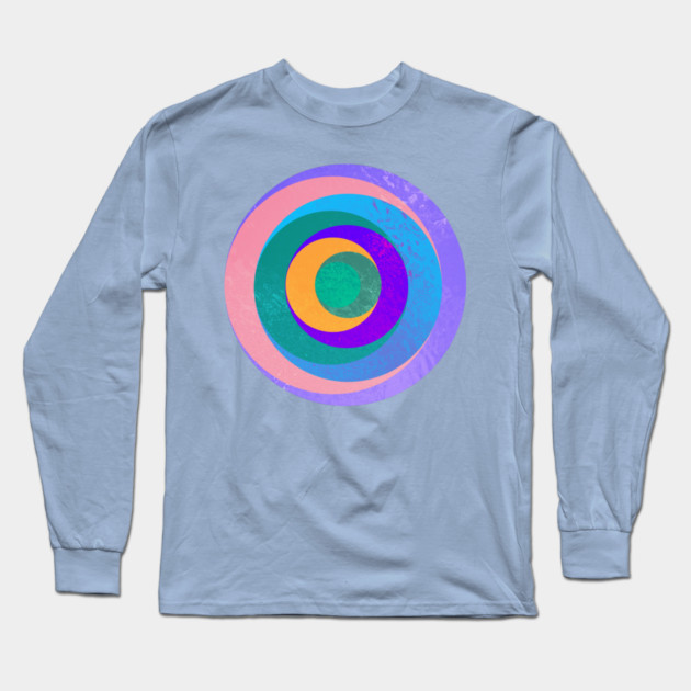 Aqua Orbital Rings Long Sleeve T-Shirt by casualteesinc