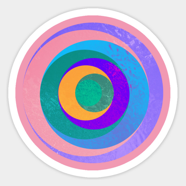 Aqua Orbital Rings Sticker by casualteesinc