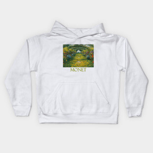 Garden at Giverny, Arches by Claude Monet Kids Hoodie