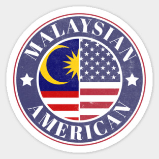 Proud Malaysian-American Badge - Malaysia Flag Sticker